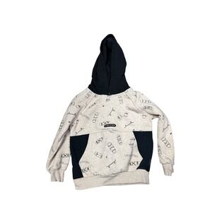 Volcom Kids Hoodie 3T Cream Black Skateboard Graphic Pullover Fleece Lined